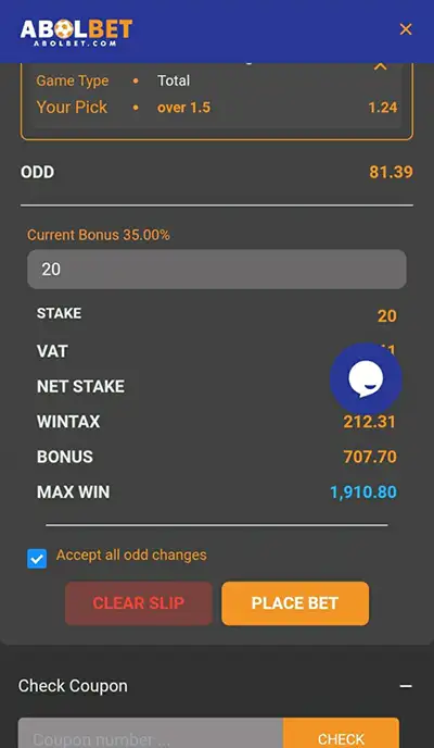 how to make a bet in abol bet